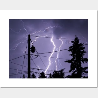 Lightning Storm Electric Power Grid Posters and Art